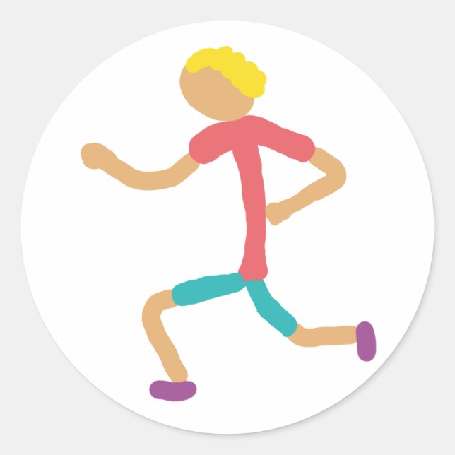 Jogging Classic Round Sticker (Front)