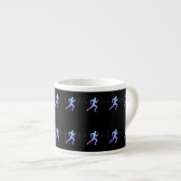Jogging - Runners Silhouette with Heartbeat Black