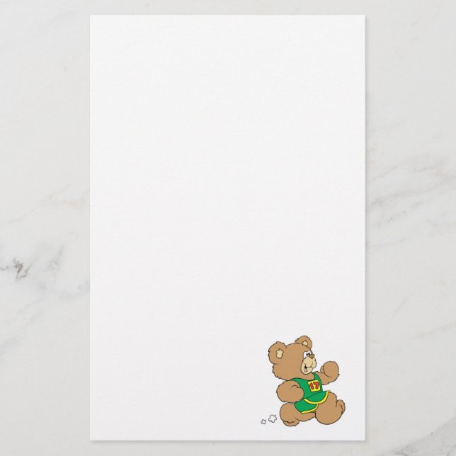 Jogging Running Bear Stationery (Front)