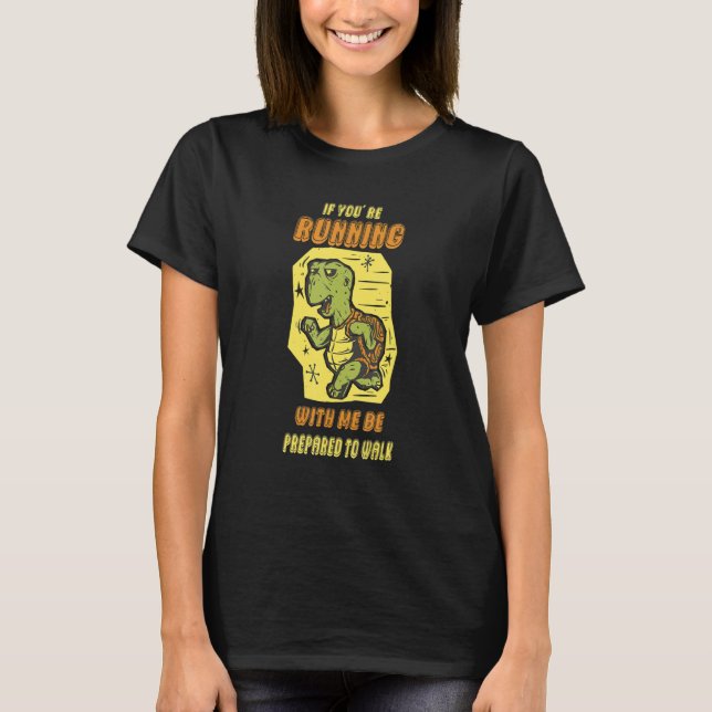 Jogging Running Slow Snail Turtle T-Shirt (Front)