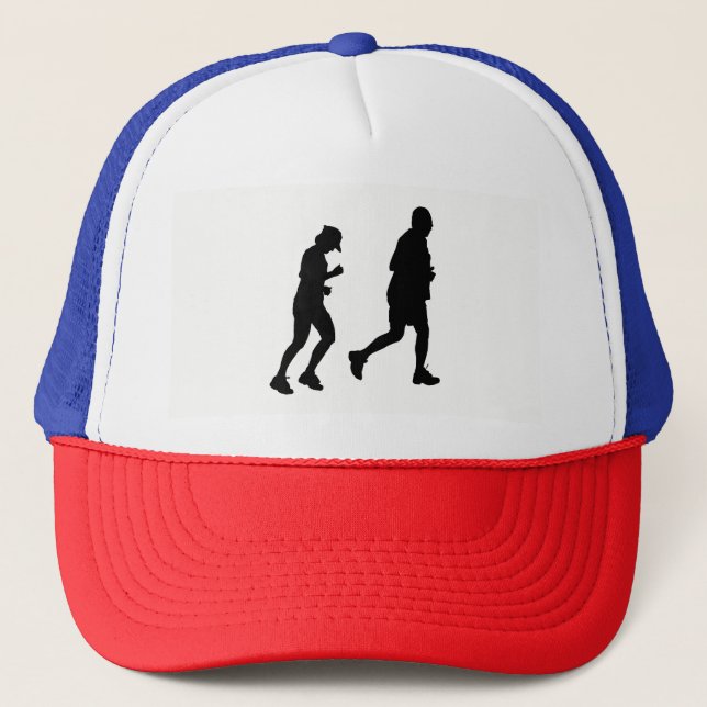 Jogging Silhouette Trucker Hat (Front)