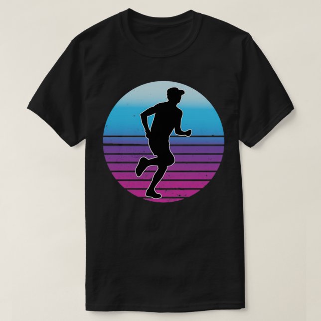 Jogging Vintage Motif Retro Runner Outfit T-Shirt (Design Front)