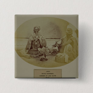 Jogis or Snake Charmers, Low Caste Hindus from Del 15 Cm Square Badge