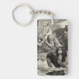 Joh Mogk Christ Saint Christopher Child River Key Ring