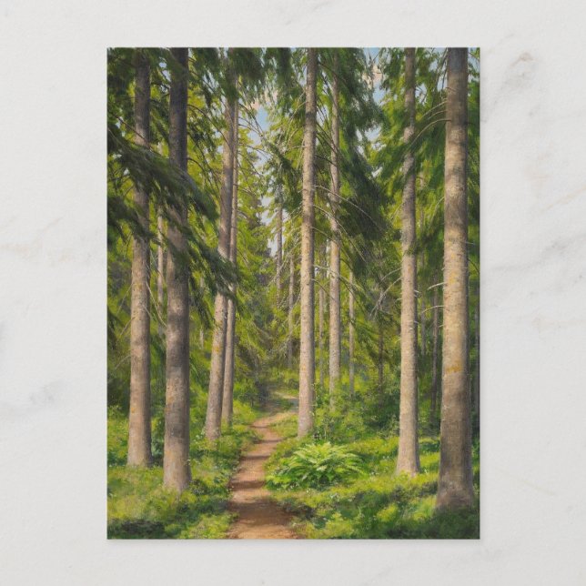 Johan Krouthén Solbelyst skogsstig CC0461 Postcard (Front)