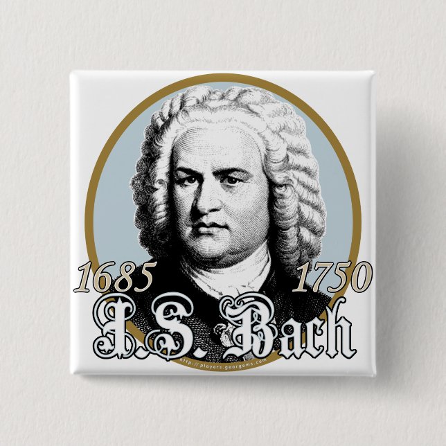 Johann Sebastian Bach 15 Cm Square Badge (Front)