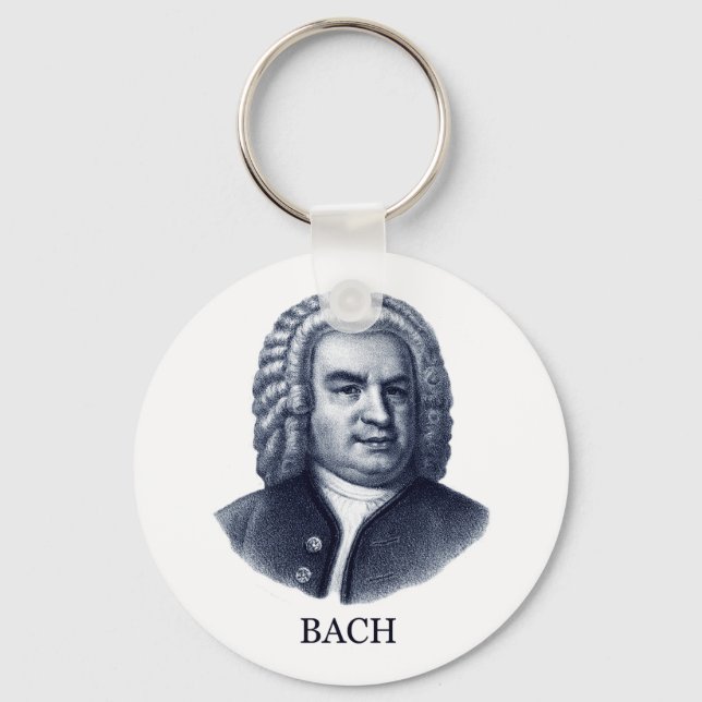 Johann Sebastian Bach, blue Key Ring (Front)