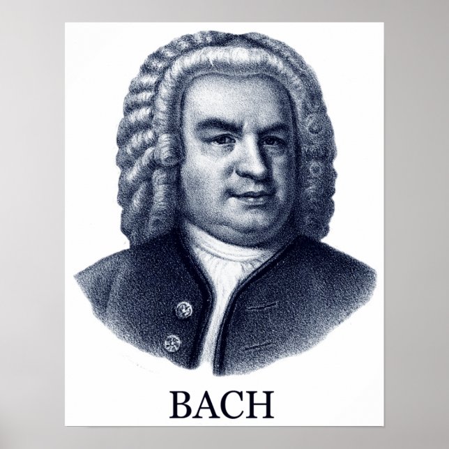Johann Sebastian Bach, blue Poster (Front)
