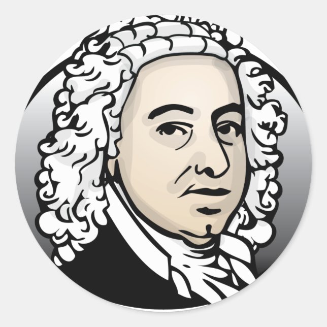 Johann Sebastian Bach Classic Round Sticker (Front)