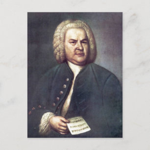 Johann Sebastian Bach im Jahre 1746, mit R?tselkan Postcard