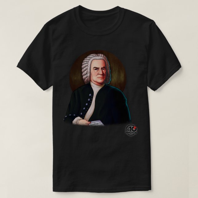 Johann Sebastian Bach + logo en10minutos Sticker T-Shirt (Design Front)