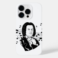 Johann Sebastian Bach Portrait and Bust with Notes