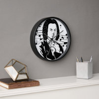 Johann Sebastian Bach Portrait and Bust with Notes