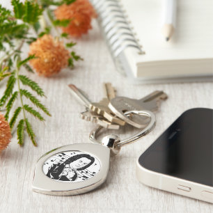 Johann Sebastian Bach Portrait and Bust with Notes Key Ring