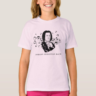 Johann Sebastian Bach Portrait and Bust with Notes T-Shirt