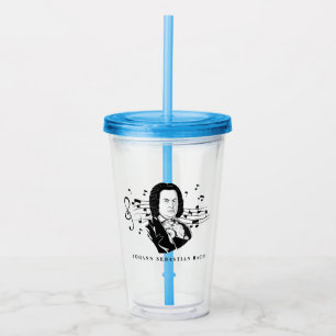 Johann Sebastian Bach Portrait / Bust with Notes Acrylic Tumbler