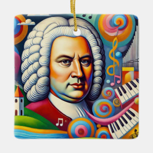 Johann Sebastian Bach Portrait  Ceramic Ornament