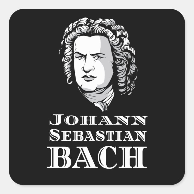 Johann Sebastian Bach Portrait Square Sticker (Front)
