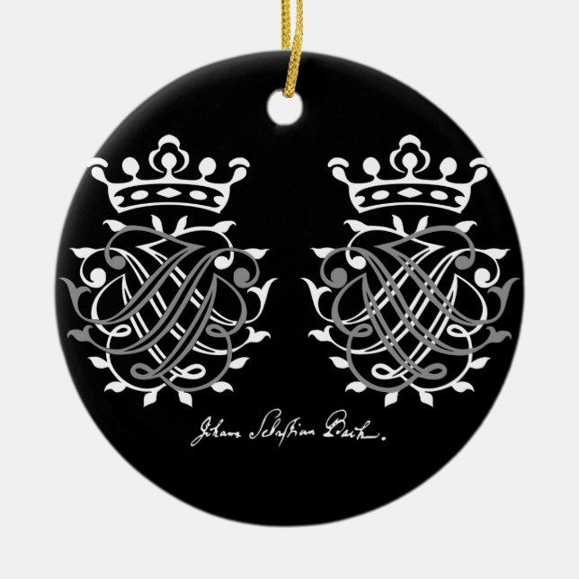 Johann Sebastian Bach Seal Ceramic Tree Decoration (Front)