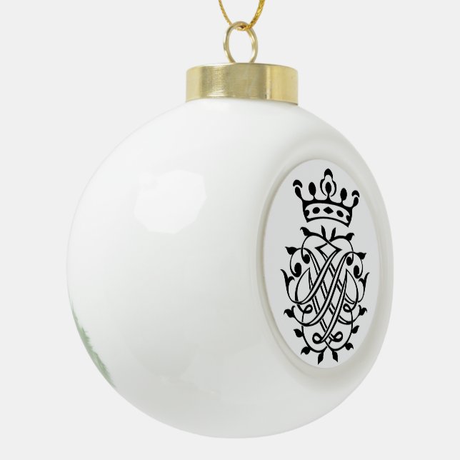 Johann Sebastian Bach Seal Crest Monogram Insignia Ceramic Ball Christmas Ornament (Left)