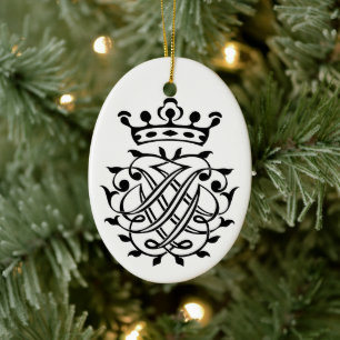 Johann Sebastian Bach Seal Crest Monogram Insignia Ceramic Tree Decoration