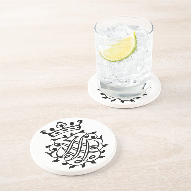 Johann Sebastian Bach Seal Crest Monogram Insignia Coaster (Side)