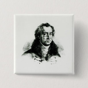 Johann Wolfgang Goethe engraved by Delacroix 15 Cm Square Badge