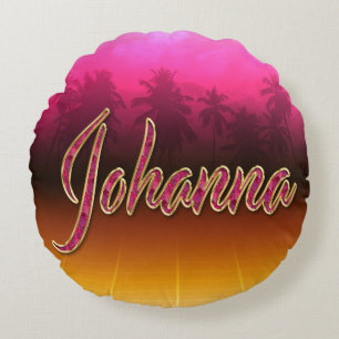 Johanna Vorname Name golden pink Kissen Round Cushion