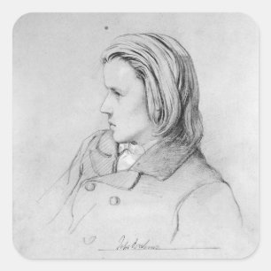 Johannes Brahms  aged twenty, 1853 Square Sticker