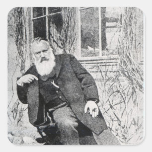 Johannes Brahms, c.1897 Square Sticker