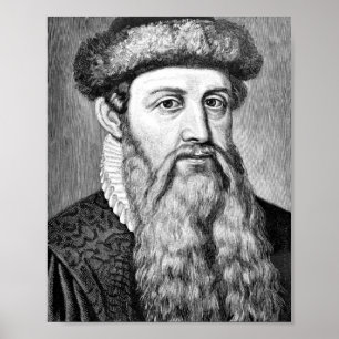 Johannes Gutenberg Portrait Poster