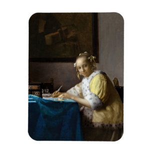 Johannes Vermeer - A Lady writing a Letter Magnet