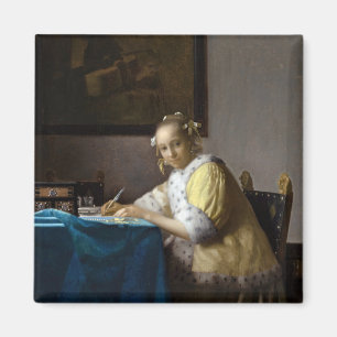 Johannes Vermeer - A Lady writing a Letter Magnet