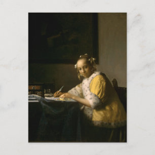 Johannes Vermeer, A Lady Writing a Letter Postcard