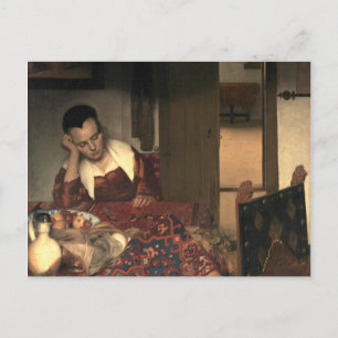 Johannes Vermeer A Maid Asleep Postcard