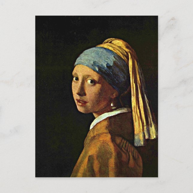 Johannes Vermeer art - Girl with a Pearl Earring Postcard (Front)