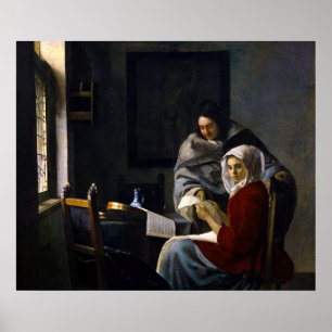 Johannes Vermeer - Girl Interrupted at Her Music Poster