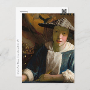Johannes Vermeer - Girl with a Flute Postcard