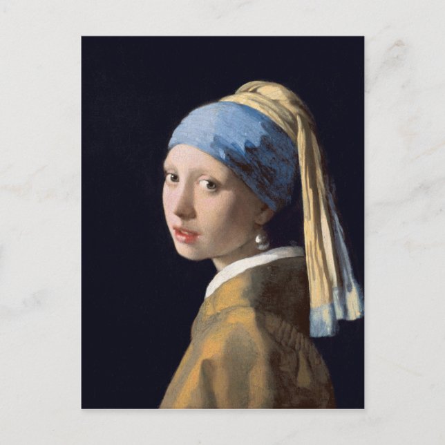 JOHANNES VERMEER - Girl with a pearl earring 1665 Postcard (Front)