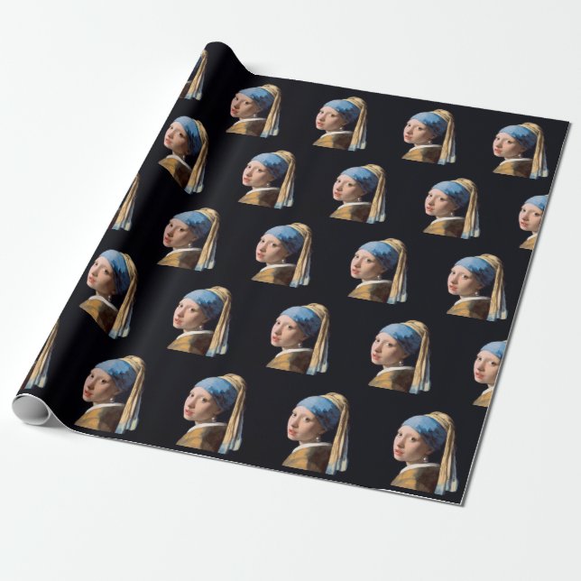 JOHANNES VERMEER - Girl with a pearl earring 1665 Wrapping Paper (Unrolled)