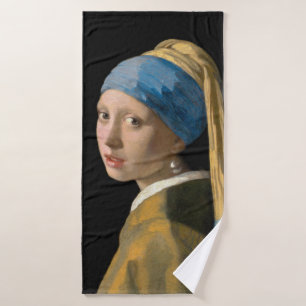 Johannes Vermeer - Girl with a Pearl Earring Bath Towel Set