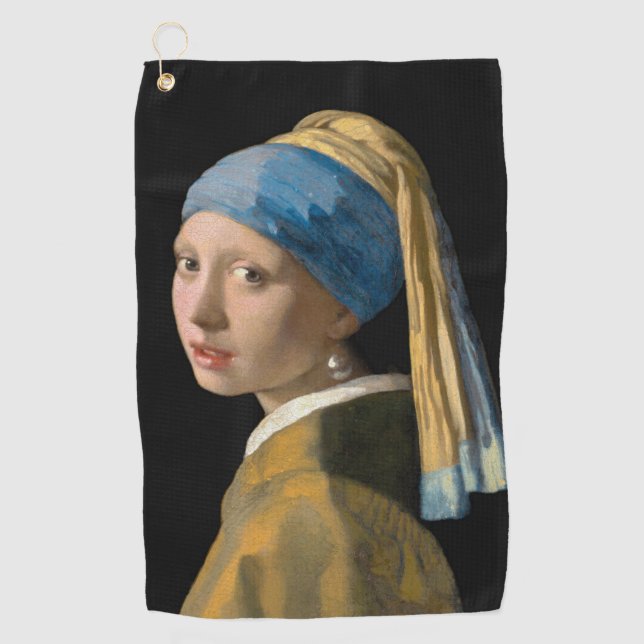 Johannes Vermeer - Girl with a Pearl Earring Golf Towel (Front)