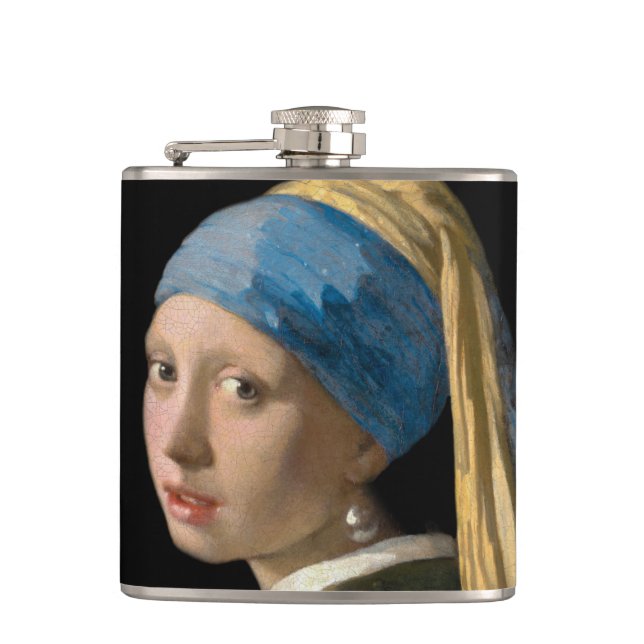 Johannes Vermeer - Girl with a Pearl Earring Hip Flask (Front)