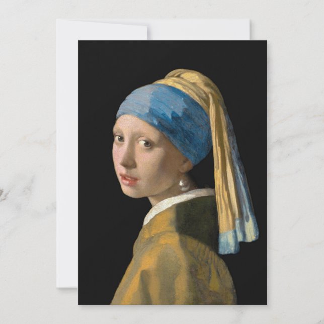 Johannes Vermeer - Girl with a Pearl Earring Invitation (Front)