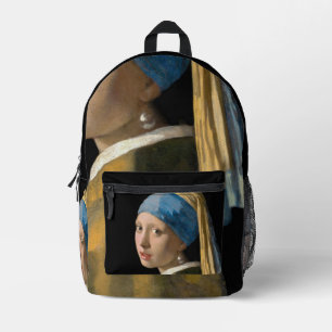 Johannes Vermeer - Girl with a Pearl Earring Printed Backpack