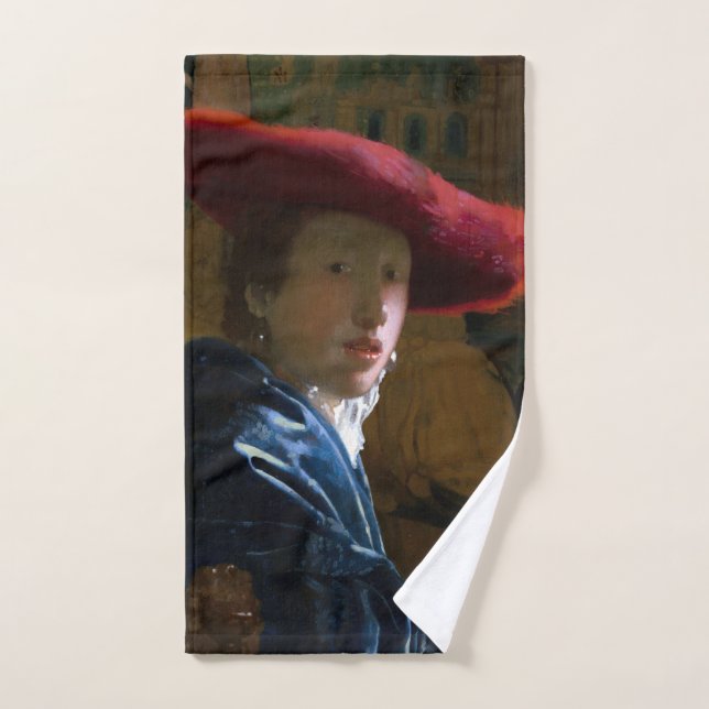 Johannes Vermeer - Girl with a Red Hat Bath Towel Set (Hand Towel)