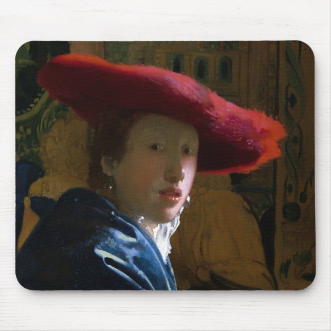 Johannes Vermeer - Girl with a Red Hat Mouse Pad (Front)