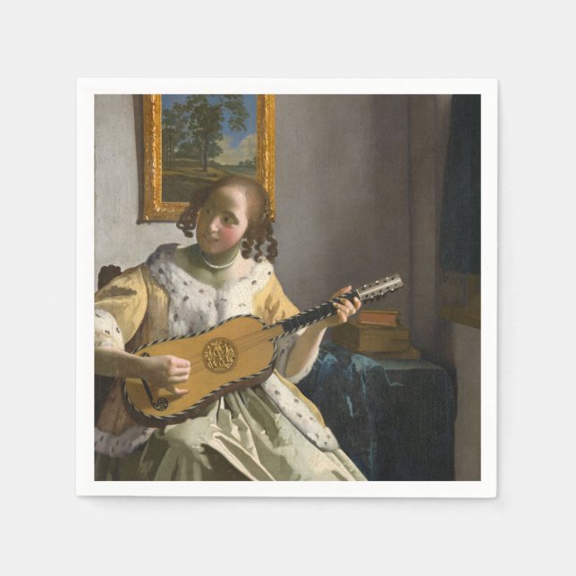 Johannes Vermeer - Guitar Player Napkin (Front)
