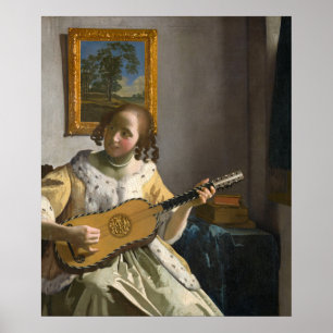 Johannes Vermeer - Guitar Player Poster
