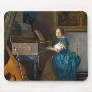 Johannes Vermeer - Lady Seated at a Virginal Mouse Pad